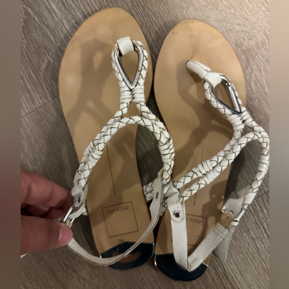 Dolce Vita Women Dixin Leather Sandals White US - 8